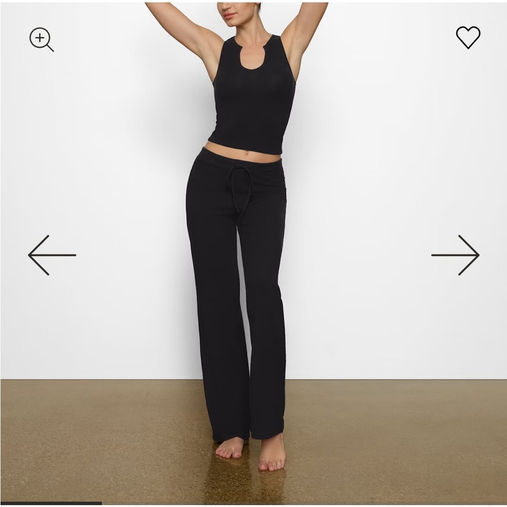 Skims Cotton Jersey Straight Leg Pant